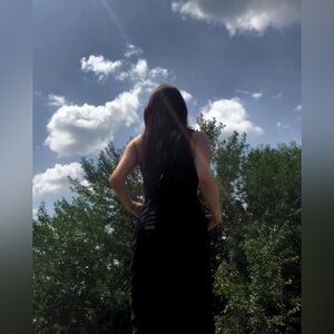 SHEIN Black Dress With Red Interior